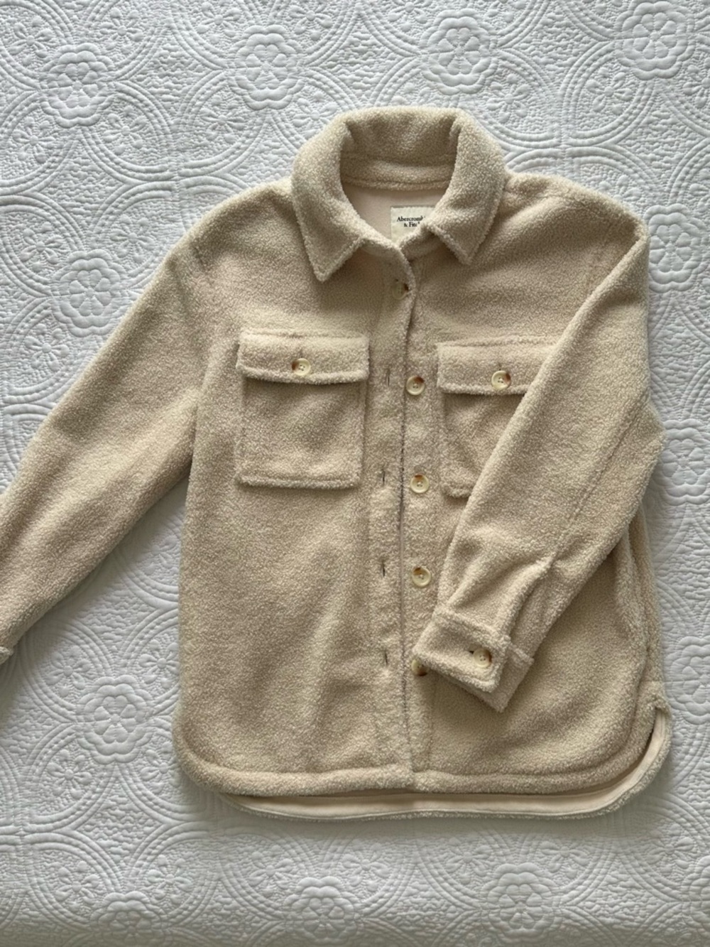 abercrombie sherpa teddy shirt jacket